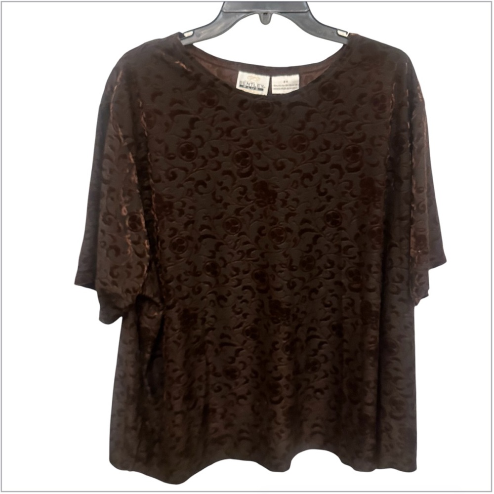 Bentley Plus Brown Patterned Women's Top preowned size 3X